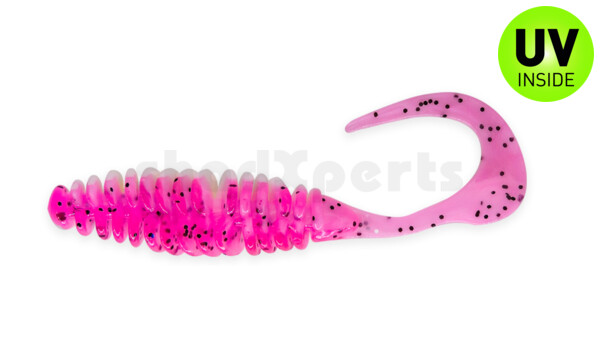 000512B320 Turbotwister 5" (ca. 12,0 cm) reinweiss / hot pink Glitter
