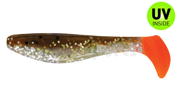 000208B111RT Kopyto-Classic 3" (ca. 8,0 cm) klar silber Glitter / olivebraun-Glitter / red tail