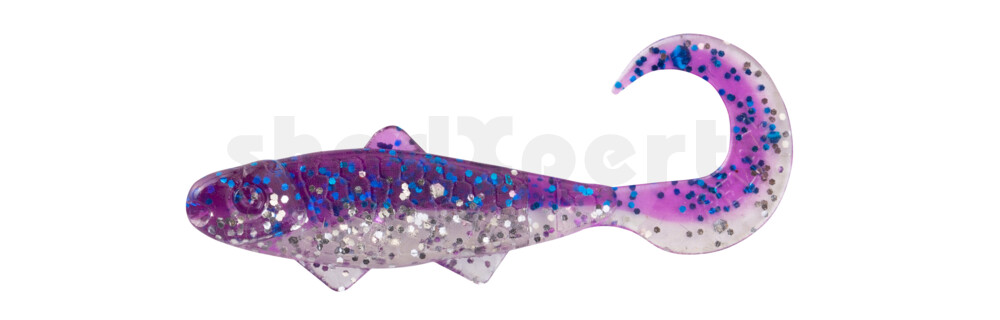 000935B314 Banjo Twister 1" (ca. 3,5 cm) klar silber Glitter / violett-electric blue Glitter