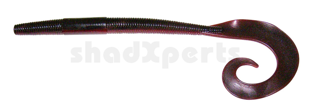 002919008 Big Curl Tail Worm 10" (ca. 19 cm) Red Shad