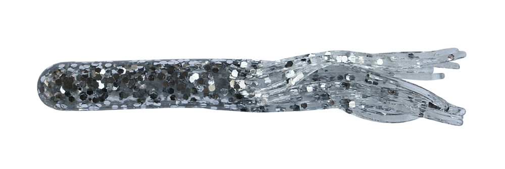 001607022 Medium Tube 2,5" (ca. 6,4 cm) klar silber-glitter