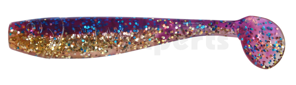 002014B313 King-Shad 5" (ca. 14,0cm) klar gold Glitter  / violett-electric blue Glitter