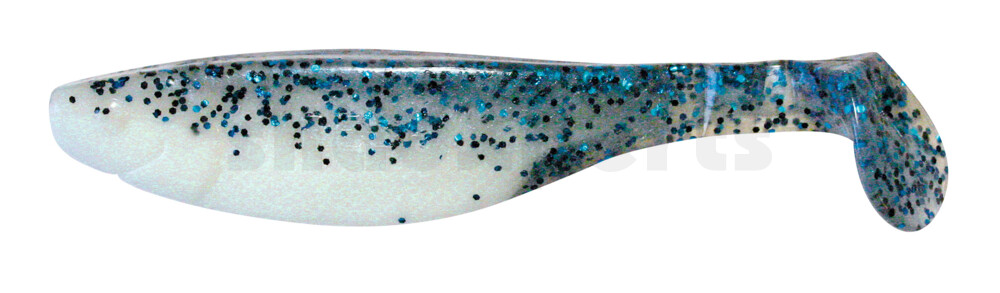000214B078 Kopyto-River 5" (ca. 13,0 cm) reinweiss / klar blau Glitter