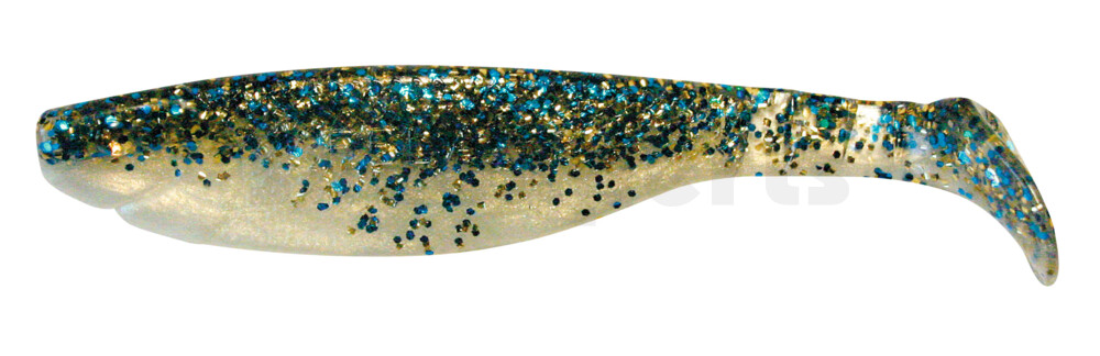 000214B099 Kopyto-River 5" (ca. 13,0 cm) goldperl / klar blau Glitter