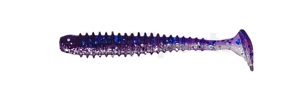 004007B314 Texas 2,5" (ca. 6,5 cm) klar silber Glitter / violett-electric blue Glitter