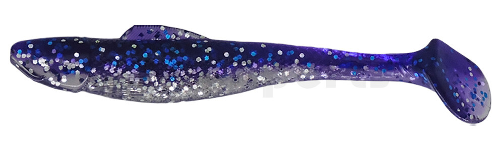 001711B314 Ohio 4" (ca. 11,0 cm) klar silber Glitter / violett-electric blue Glitter
