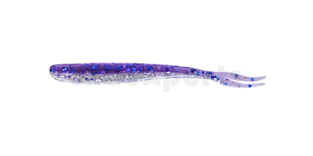 005107B314 Oklahoma 2,75" (ca. 7,5 cm) klar silber Glitter / violett-electric blue Glitter