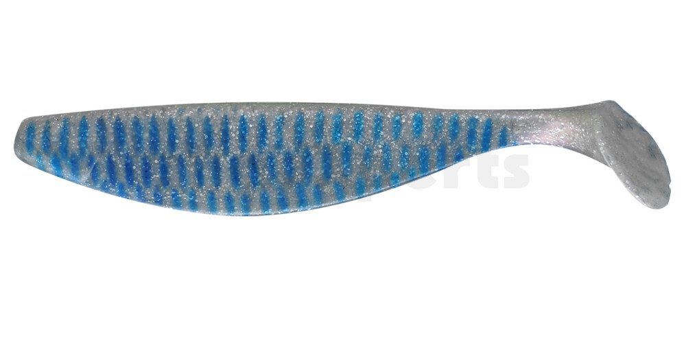 000423035A Xtra-Soft 9" (ca. 23,0 cm) perlweiss-Glitter / blau gestreift