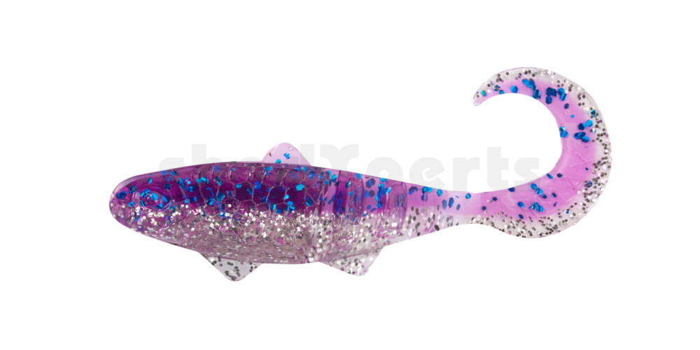 000905B314 Banjo Twister 2" (ca. 5,0 cm) klar silber Glitter / violett-electric blue Glitter