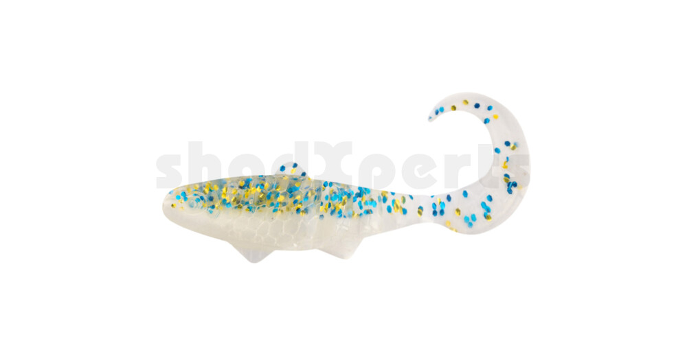 000935B099 Banjo Twister 1" (ca. 3,5 cm) goldperl / klar blau Glitter