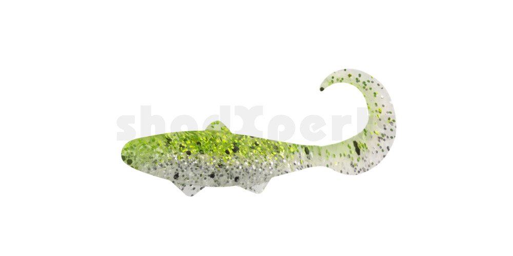 000935B303 Banjo Twister 1" (ca. 3,5 cm) klar silber Glitter / chartreuse Glitter