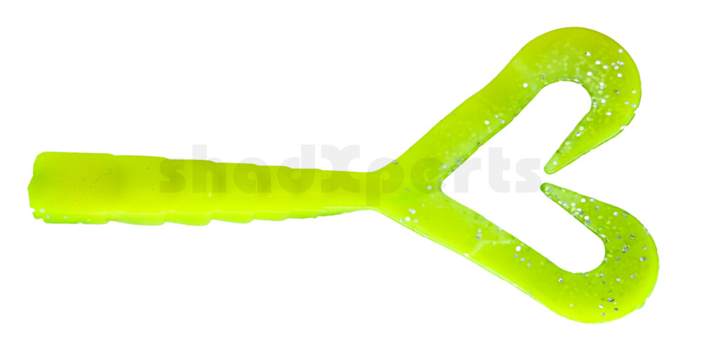 000615DT-01 Big Twin Tail 6" (15cm) fluogelb-grün Glitter