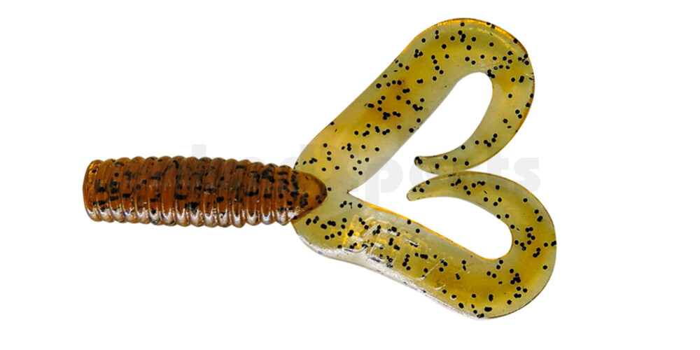 000604DT-103 Twister 2" Doubletail regulär (ca. 4,5 cm) klar bernstein schwarzer glitter