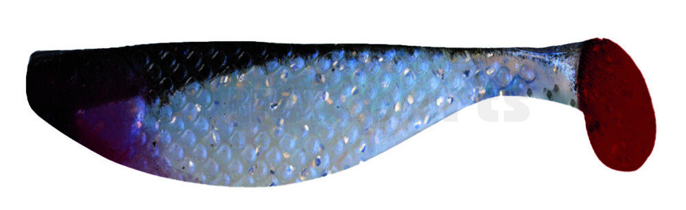 000108044R Aqua 3" (ca. 8,0 cm) blauperl-glitter / schwarz / red tail