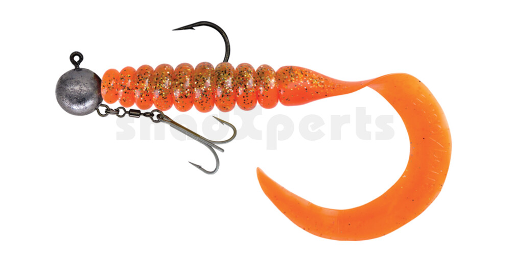 000628MB032-240 SX XXL Grub 11" orange / kar gold, schwarz glitter, montiert auf HMEG 16/0 240g