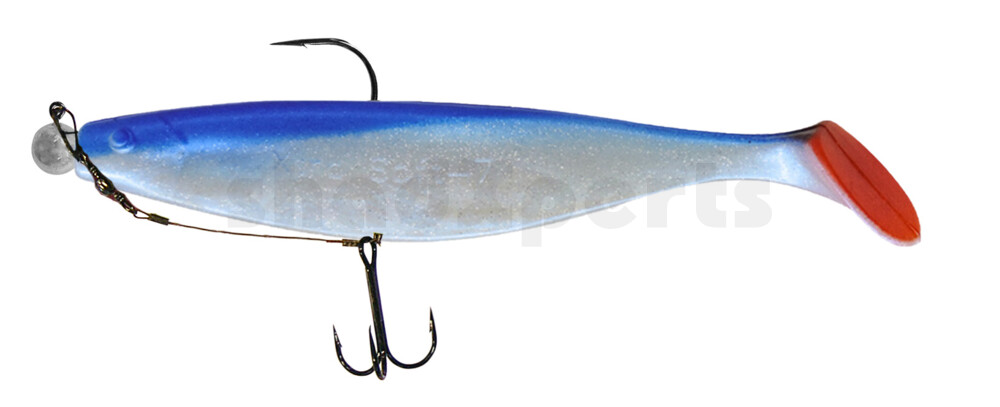 000418M047-25 Xtra-Soft 7" (ca. 18,0 cm) blauperl-Glitter / blau, montiert auf MUXRO 10/0 25g