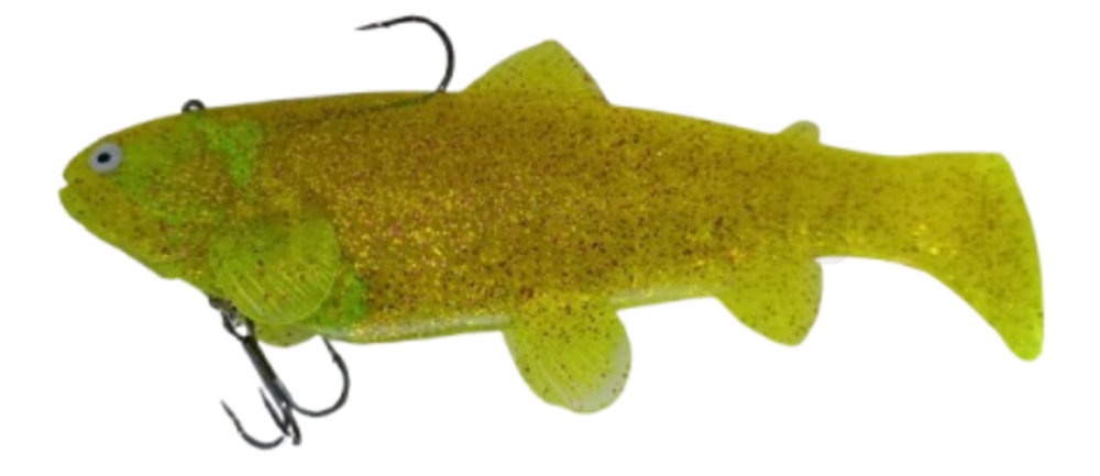 SBT25CHP Castaic Swim Bait Trout 2.0 - 10" (25cm) Fast sinking chartreuse purple glitter