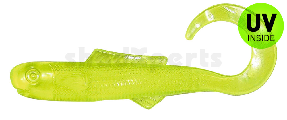 000910CT006 Banjo Curl Tail 4" (ca. 10 cm) Chartreuse
