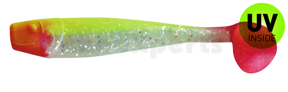 002011048 King-Shad 4" (ca. 11,0 cm) blauperl-Glitter / fluogelb