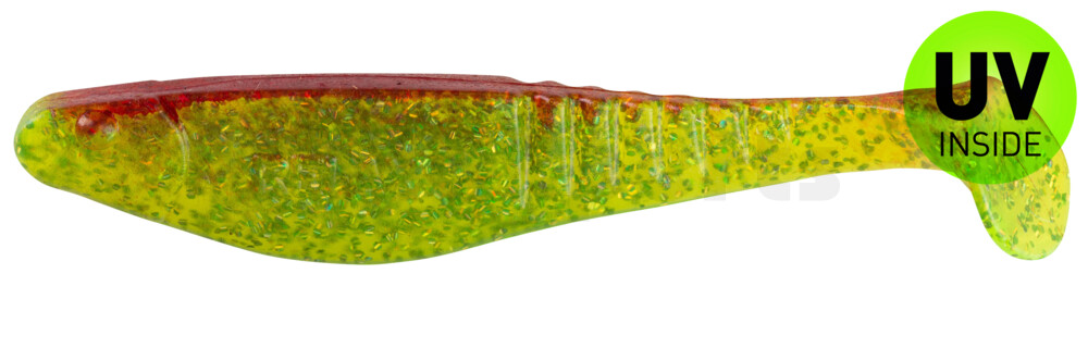 000812068 Shark 4" (ca. 11,0 cm) grün(chartreuse)-Glitter / rot