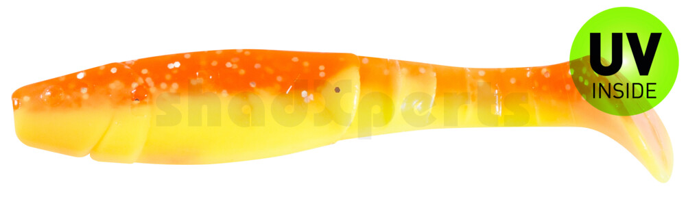000211B033 Kopyto-Classic 4" (ca. 11,0 cm) fluogelb  / orange-silber Glitter