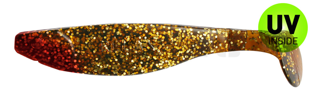 000214220RH Kopyto-River 5" (ca. 13,0 cm) bernstein gold-Glitter / red head