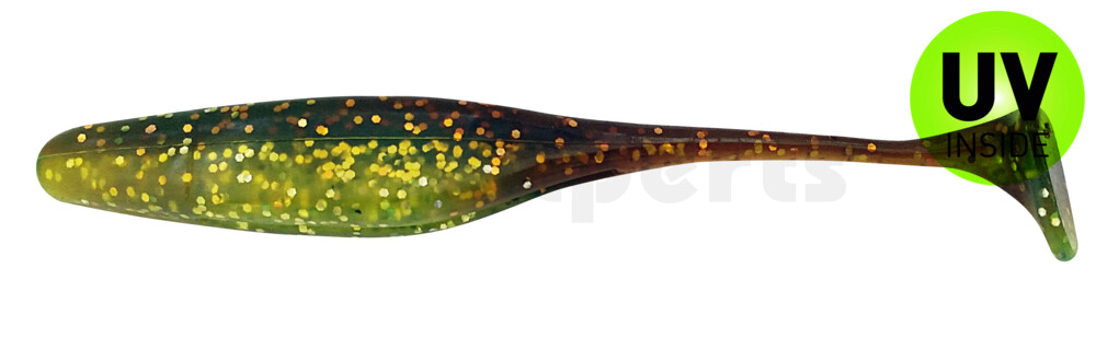 002613B054 Swimming Jerk Minnow 5" (ca. 13 cm) grün (chartreuse)-Glitter / motoroil Glitter