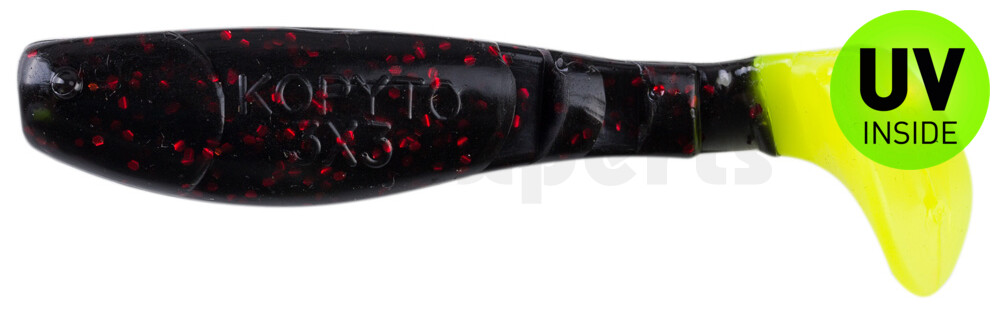 000208204FT Kopyto-Classic 3" (ca. 8,0 cm) schwarz-rot-glitter / fire tail