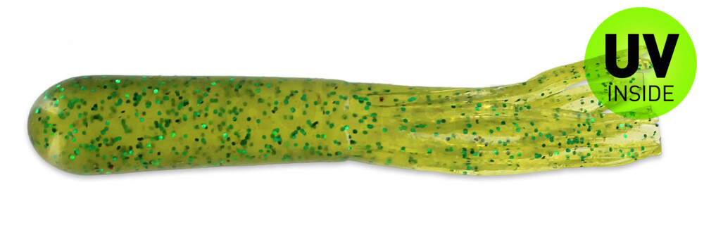 001608005 Salt Tube 2.5" (ca. 7 cm) Light Melon Green Flake