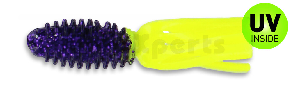 001606027 Slab Tube 1.75"  (ca. 4,5 cm) Purple Glitter/Opaque Chartreuse