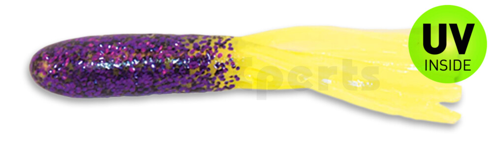 001605013 Crappie Tube 1.75" (ca. 4,5 cm) Purple Glitter/Chartreuse