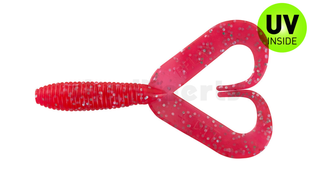 000607DT-096 Twister 3" Doubletail regulär (ca. 7,0 cm) feuerrot glitter