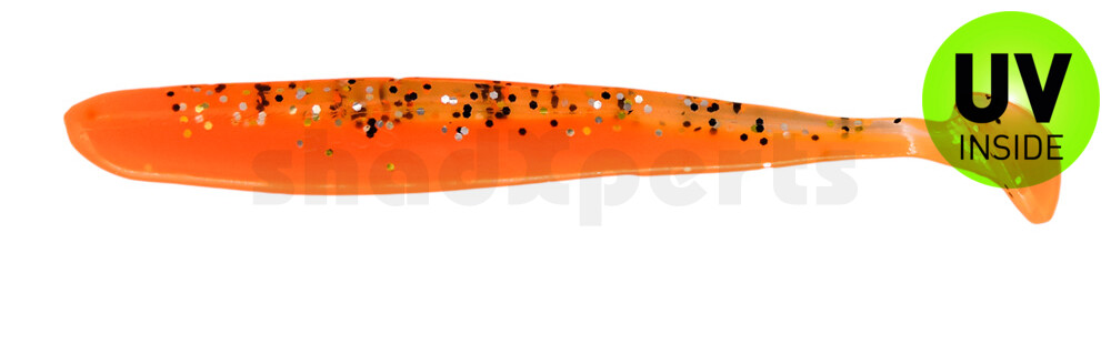 003413B032 Bass Shad 4,5“ (ca. 13 cm) orange / klar gold,schwarz Glitter
