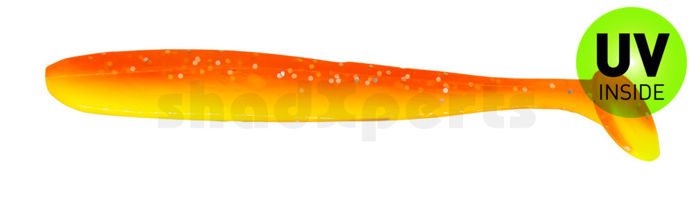 003413B033 Bass Shad 4,5“ (ca. 13 cm) fluogelb  / orange-silber Glitter