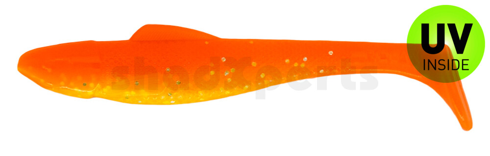001711B033 Ohio 4" (ca. 11,0 cm) fluogelb  / orange-silber Glitter