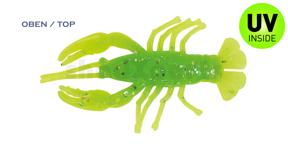 002306CF-09 Baby Crawfish 2" (6,5cm) fluogelb-grün-glitter