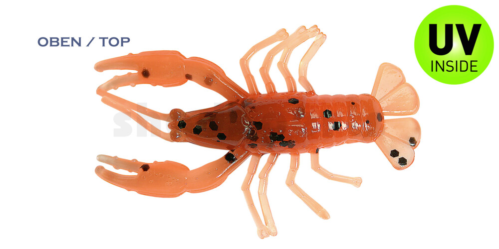 002304CF-13 Baby Crawfish 1" (4,5cm) orange-braun grober,schwarzer Glitter