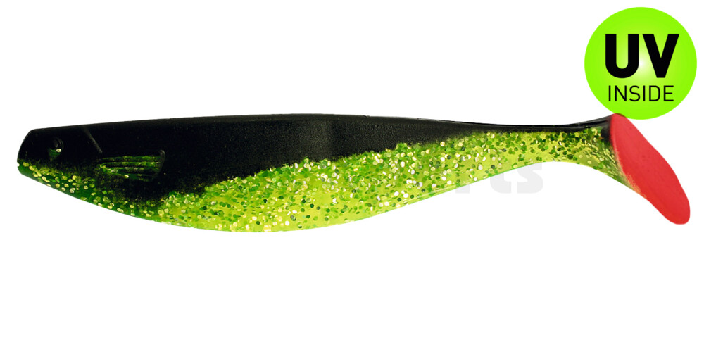 000420067 Xtra-Soft 8" (ca. 21,0 cm) grün(chartreuse)-Glitter / schwarz