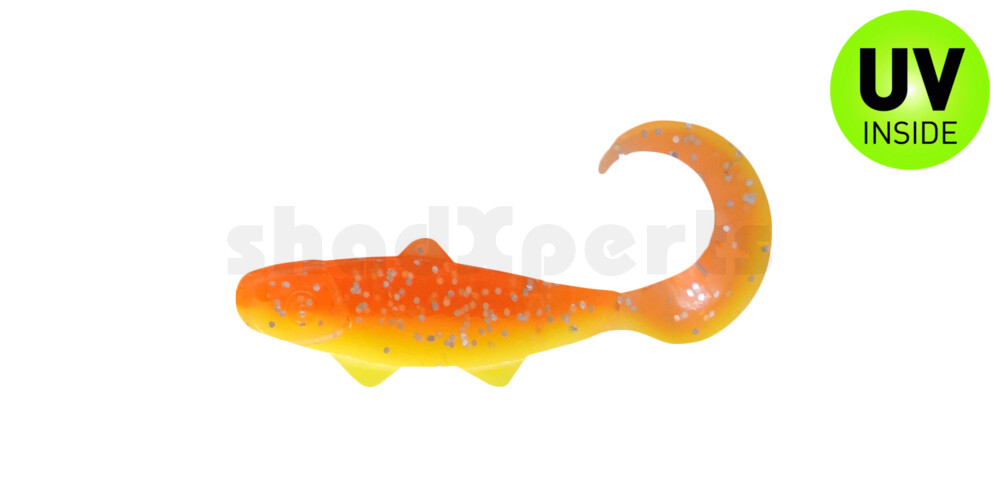 000935B033 Banjo Twister 1" (ca. 3,5 cm) fluogelb  / orange-silber Glitter