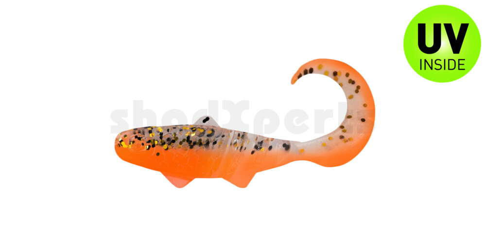 000935B032 Banjo Twister 1" (ca. 3,5 cm) orange / klar gold,schwarz Glitter