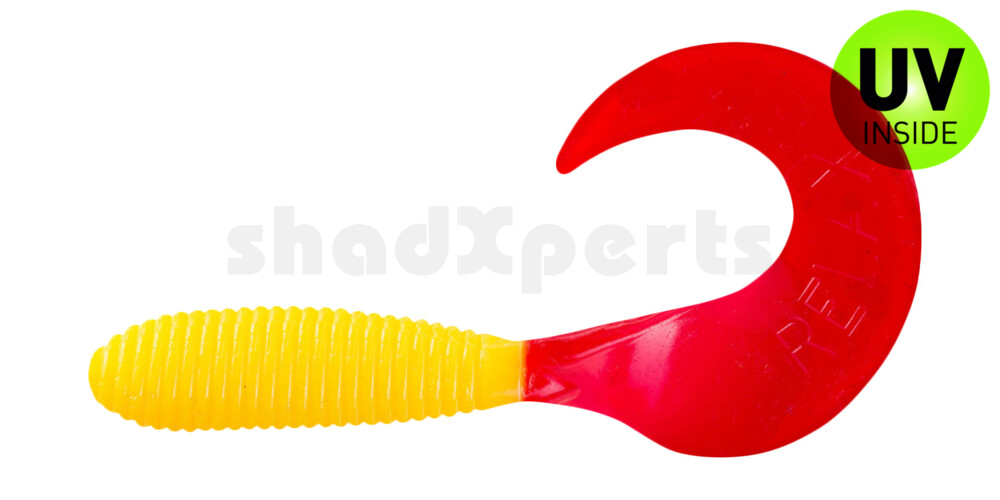 000607052 Twister 3" regulär (ca. 7,0 cm) gelb / red tail