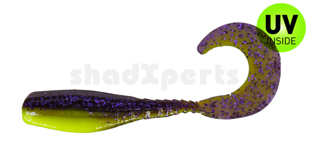 004405007 Curly Tail Crappie Minnow 2"  (ca. 5 cm) Purple Glitter/Opaque Cht