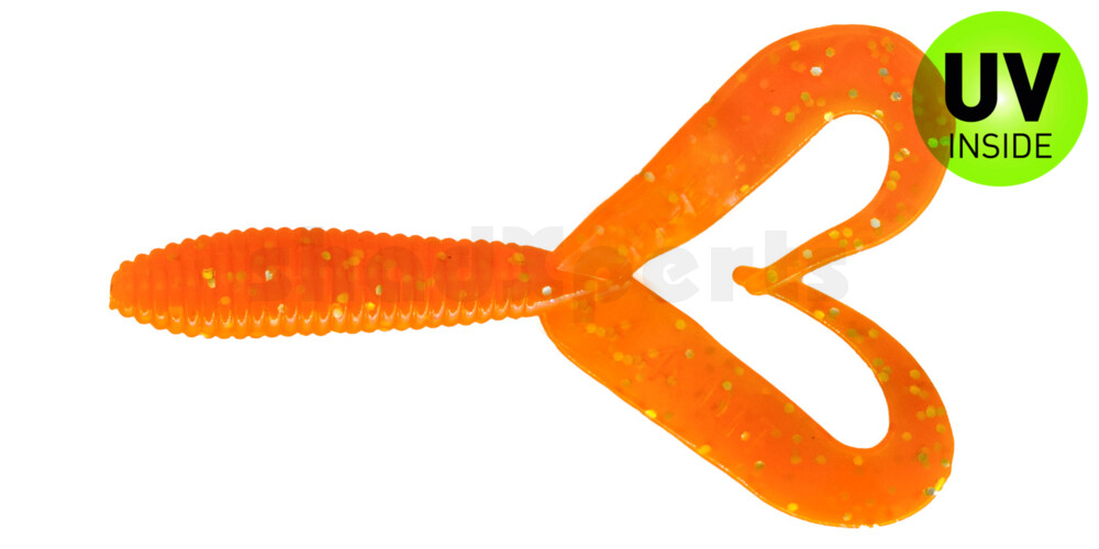000607DT-026 Twister 3" Doubletail regulär (ca. 7,0 cm) orange glitter