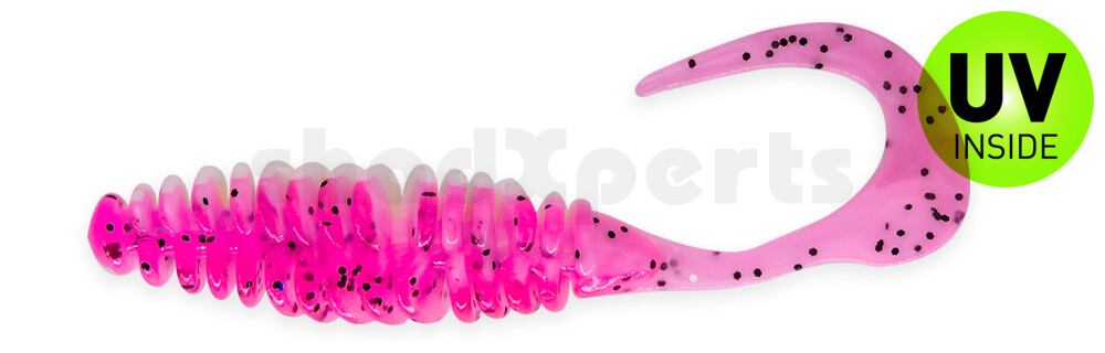 000512B320 Turbotwister 5" (ca. 12,0 cm) reinweiss / hot pink Glitter