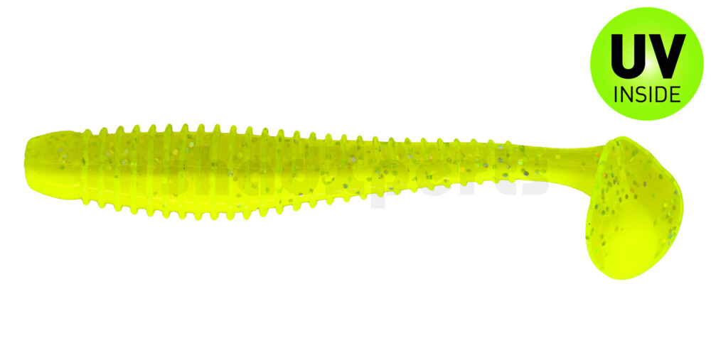 004013B034 Texas 5" (ca. 13 cm) fluogelb  / fluogrün-Glitter